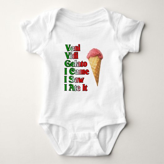Veni Vini Gelato (ik kwam kijken hoe ik het at) Romper (Voorkant)