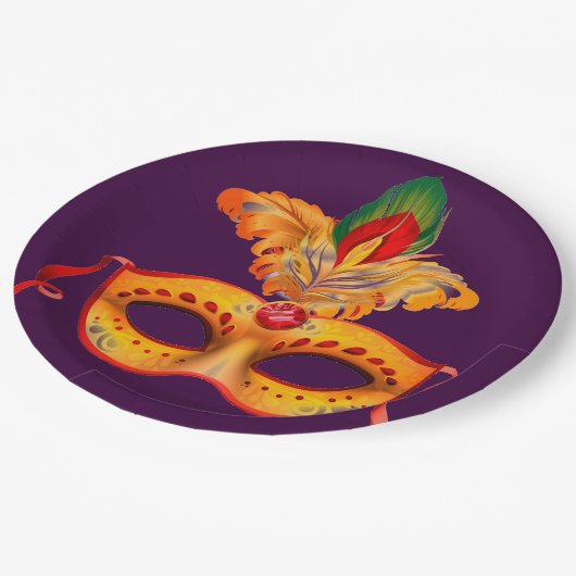 Venicaanse maskers Masquerade ball maskerade Papieren Bordje (Gekanteld)