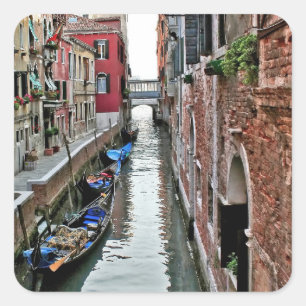 Venice Alleyway Vierkante Sticker
