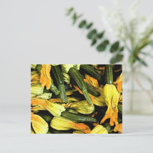 Venice At Home Card - Zucchini Flowers Briefkaart (Staand voorkant)