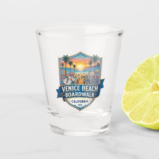 Venice Beach Boardwalk VS Shot Glas (Voorkant)