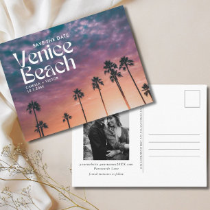 Venice Beach Bruiloft Save the Date Briefkaart