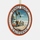 Venice Beach California Boardwalk Reizen Kunst Ret Keramisch Ornament (Rechts)