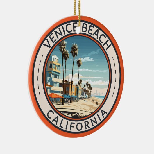 Venice Beach California Boardwalk Reizen Kunst Ret Keramisch Ornament (Rechts)