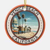 Venice Beach California Boardwalk Reizen Kunst Ret Keramisch Ornament (Voorkant)