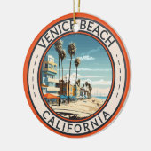 Venice Beach California Boardwalk Reizen Kunst Ret Keramisch Ornament (Links)