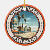 Venice Beach California Boardwalk Reizen Kunst Ret Keramisch Ornament (Achterkant)