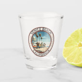 Venice Beach California Boardwalk Reizen Kunst Ret Shot Glas (Voorkant)