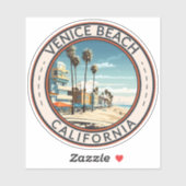 Venice Beach California Boardwalk Reizen Kunst Ret Sticker (Vel)