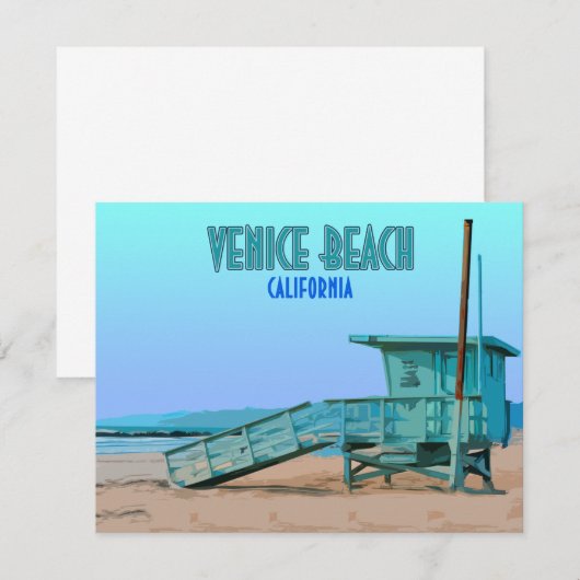 Venice Beach California  Flat Kaart (Voorkant / Achterkant)