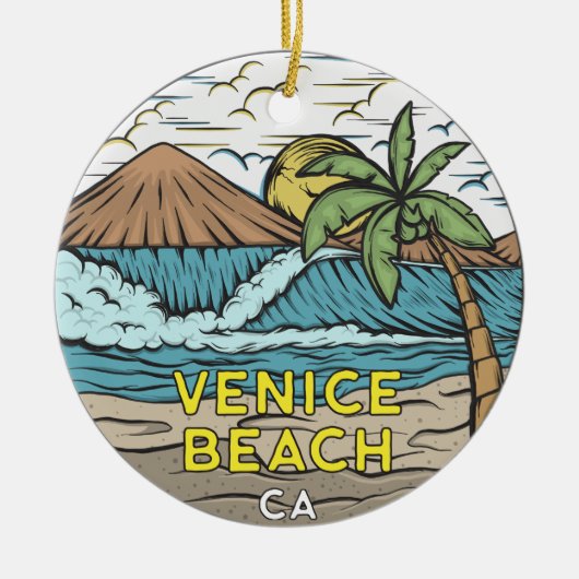 Venice Beach California  Keramisch Ornament (Voorkant)