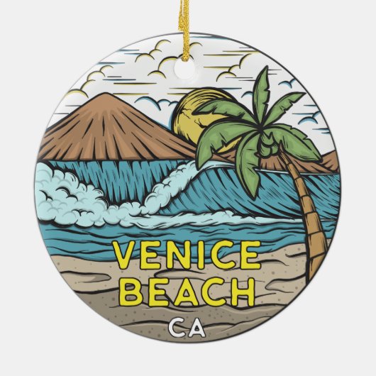 Venice Beach California Keramisch Ornament (Achterkant)