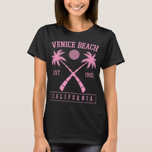 Venice Beach California, opgericht in 1905 Retro P T-shirt (Voorkant)