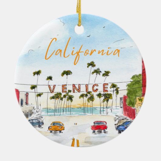 Venice Beach California Ornament (Achterkant)