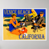 Venice Beach California Retro Beach 1920s Poster (Voorkant)