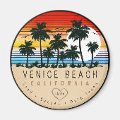 Venice Beach California Retro Palmbomen Souvenir Magneet (Voorkant)