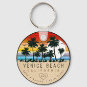 Venice Beach California Retro Palmbomen Souvenir Sleutelhanger (Achterkant)