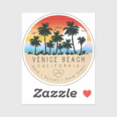 Venice Beach California Retro Palmbomen Souvenir Sticker (Vel)