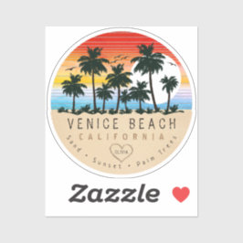 Venice Beach California Retro Palmbomen Souvenir Sticker