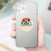 Venice Beach California Retro Palmbomen Souvenir Sticker (Telefoon)