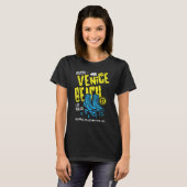 Venice Beach California Retro Roller Schaats Distr T-shirt (Voorkant volledig)