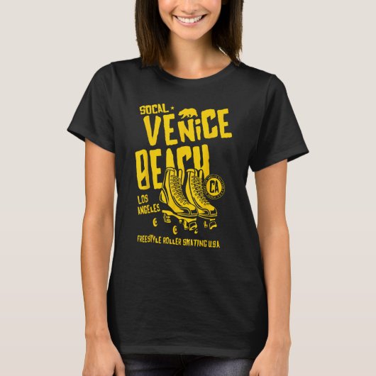 Venice Beach California Retro Roller Skate 8 T-shirt (Voorkant)