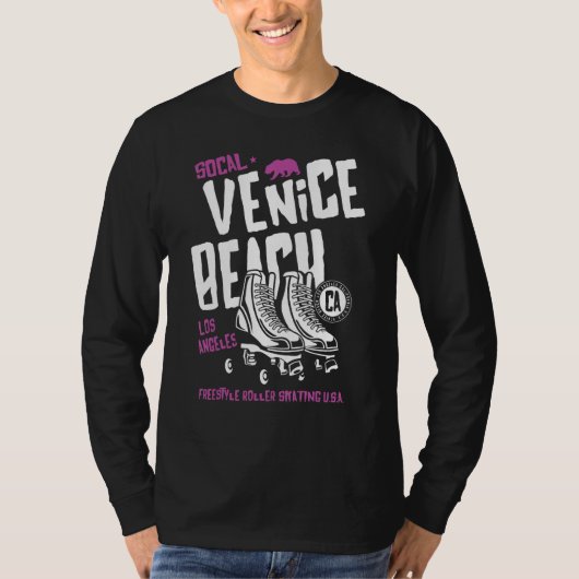Venice Beach California Retro Roller Skate 9 T-shirt (Voorkant)