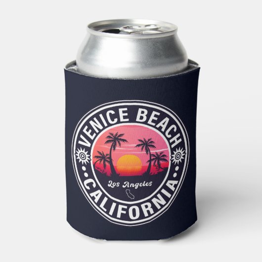 Venice Beach California Retro Sunset Souvenirs 60s Blikjeskoeler (Blikje Voorkant)