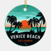 Venice Beach California Retro Sunset Souvenirs 60s Keramisch Ornament (Voorkant)