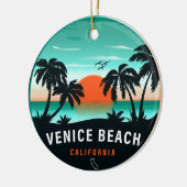 Venice Beach California Retro Sunset Souvenirs 60s Keramisch Ornament (Links)