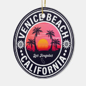 Venice Beach California Retro Sunset Souvenirs 60s Keramisch Ornament (Links)