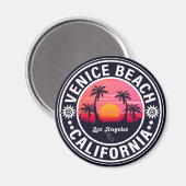 Venice Beach California Retro Sunset Souvenirs 60s Magneet (Voorkant / Achterkant)