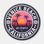 Venice Beach California Retro Sunset Souvenirs 60s Magneet (Voorkant)