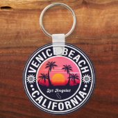 Venice Beach California Retro Sunset Souvenirs 60s Sleutelhanger (Voorkant)