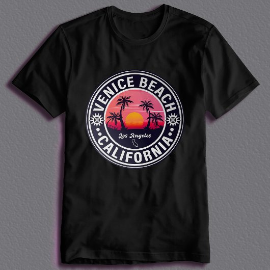 Venice Beach California Retro Sunset Souvenirs 60s T-shirt