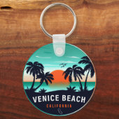 Venice Beach California Retro Sunset Souvenirs 80 Sleutelhanger (Voorkant)