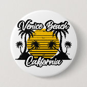 Venice Beach California Ronde Button 7,6 Cm (Voorkant)