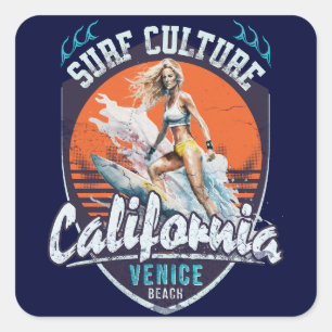 Venice Beach California  Summer Vierkante Sticker