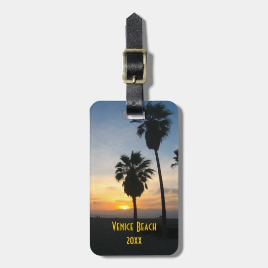 Venice Beach California Sunset Bagagelabel (Voorkant verticaal)