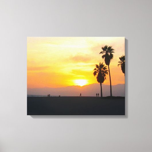 Venice Beach California Sunset Canvas Afdruk (Voorkant)