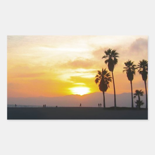 Venice Beach California Sunset Rechthoekige Sticker (Voorkant)