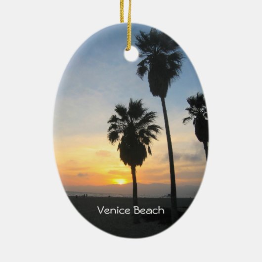 Venice Beach California Sunset Souvenir Keramisch Ornament (Achterkant)