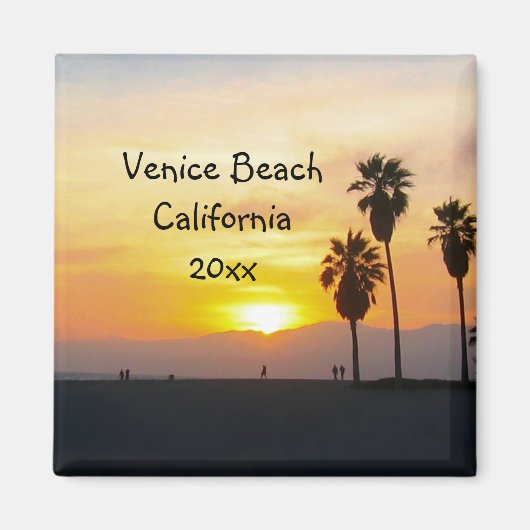 Venice Beach California Sunset Souvenir Magnet (Voorkant)
