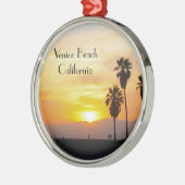 Venice Beach California Sunset Souvenir Metalen Ornament (Links)
