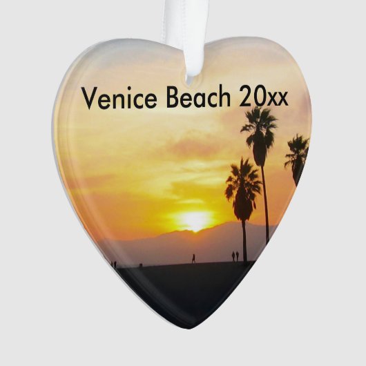 Venice Beach California Sunset Souvenir Ornament (voorkant)