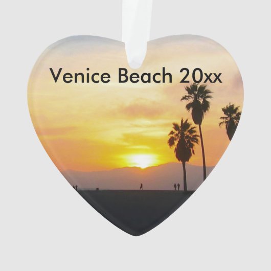 Venice Beach California Sunset Souvenir Ornament (achterkant)