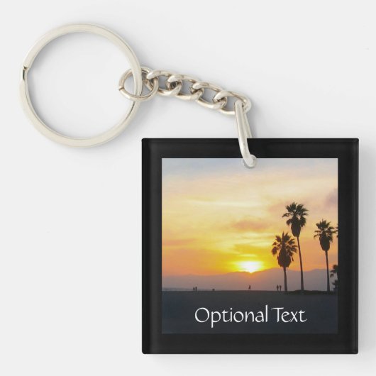 Venice Beach California Sunset Souvenir Sleutelhan Sleutelhanger (Voorkant)