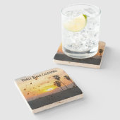 Venice Beach California Sunset Souvenir Stenen Onderzetter (Zijkant)
