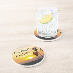 Venice Beach California Sunset Souvenir Zandsteen Onderzetter