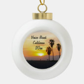  Venice Beach California Sunset Xmas Keramische Bal Ornament (Voorkant)